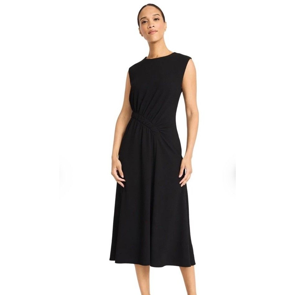 Nwt Maggy London Lexi Shirred Asymmetrical Waist Women’s 6 Little Black Dress